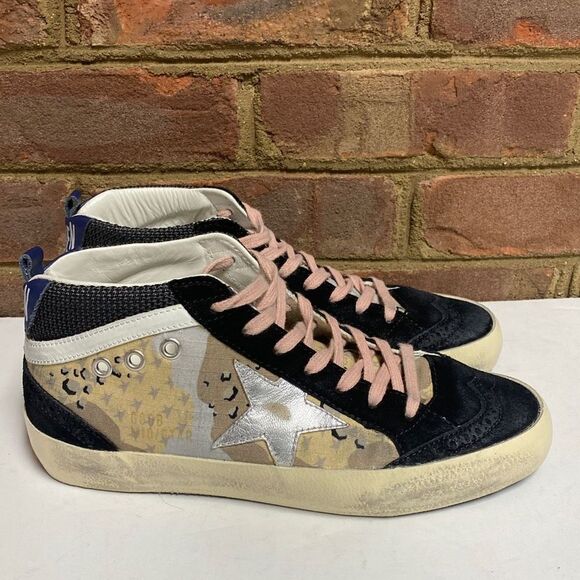 Golden Goose Mid Top Star Desert Camouflage Lace Up Sneakers Size 37 - Picture 1 of 9